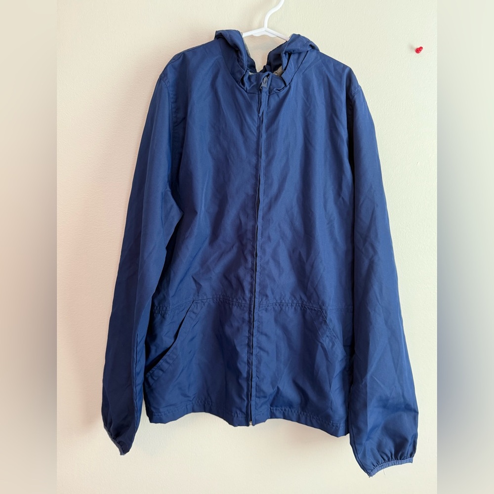 Magellan Navy Blue Hooded Windbreaker Jacket